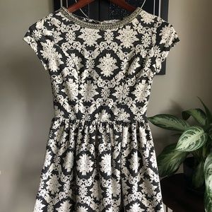 Patterned semi formal midi dress